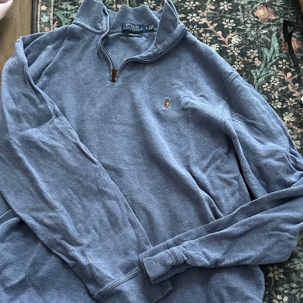 Polo by Ralph Lauren Men's Zip-Up Blue Sweater